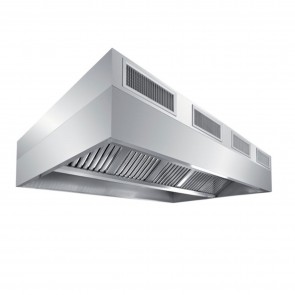 Hota profesionala centrala cubica din inox, fara motor, dimensiuni 2400x2200x700