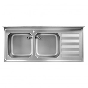 Spalator, cu 2 cuve, picurator pe dreapta, polita intermediara, inox, dimensiune (LxlxH mm): 1900x600x850