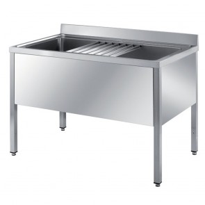 Spalator pentru vase mari, 1 cuva, inox, inaltator la perete, dimensiune (LxlxH mm): 1300x700x850