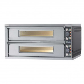 Cuptor de pizza cu control mecanic, cu 2 camere de coacere, realizat din inox