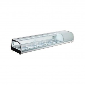 Vitrina pentru ingrediente/sushi/preparate reci, capacitate 5 cuve GN1/2, temperatura de lucru 0-12°C