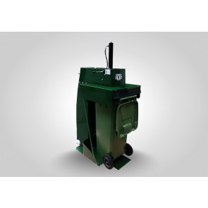 Presa de compactat deseuri menajere direct in pubela de 240/360 litri sau in containerul suport,  putere motor 0.37W, grad de compactare 3:1 ( depinde de tipul deseului), forta de presare cca 0.5 tone, alimentare 230V, 50hz, dimensiuni 1023x604x1745h mm, 