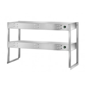 Suport farfurii cu 2 polite, inox,  putere 2x900W
