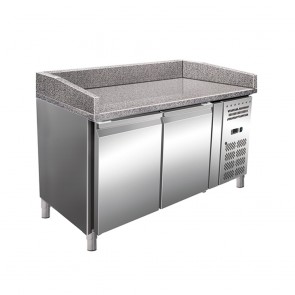 Banc refrigerat pentru pizza, cu 2 usi, blat de lucru din granit, capacitate 428 litri, temperatura de lucru +2°C/+8°C