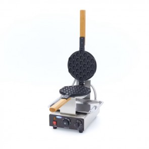 Aparat pentru facut waffle, in forma de sfera, termostat variabil 50-300°C, dimensiuni 225x370x250hmm, alimentare 220V, putere 1415W, greutate 5.5kg