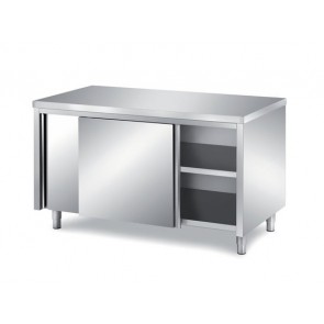 Masa-dulap, cu deschidere pe o parte, polita intermediara, inox, dimensiune (LxlxH mm): 1200x600x850