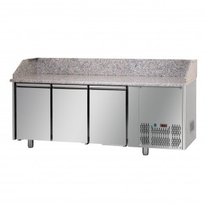 Banc de pizza, cu 3 usi, capacitate 460 litri, temperatura de lucru 0°C/+10°C