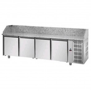 Banc de pizza, cu 4 usi, temperatura de lucru 0°C- +10°C, interior/exterior inox, capacitate neta 880 litri