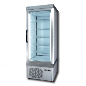 Vitrina verticala pentru produse refrigerate, capacitate 400 litri, temperatura de lucru +2°C/+10°C, putere 260W