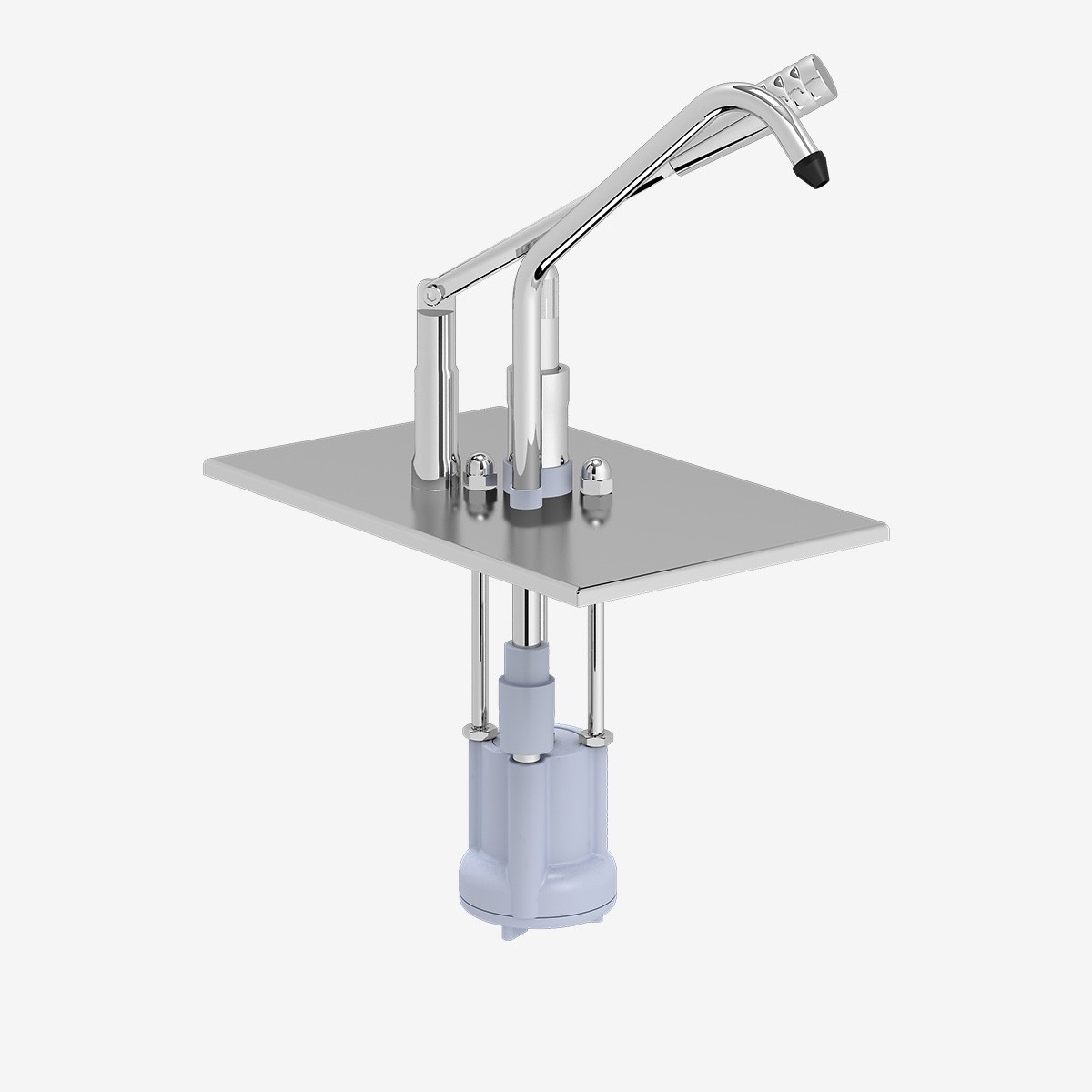 Capac GN1/4 cu pompa tip levier pentru dozatorul de sosuri reci 540102, dozare 3x 35ml (± 5 ml), inox, dimensiuni 165x270x365hmm