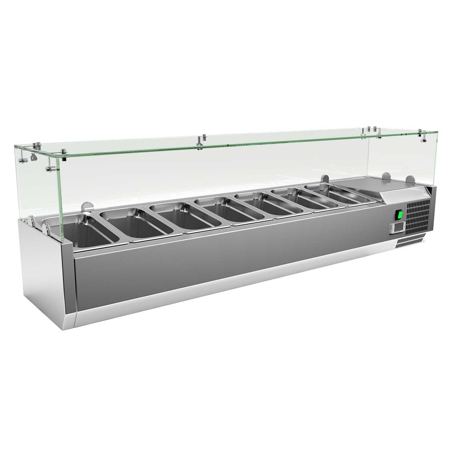 Vitrina de ingrediente, capacitate 7 cuve GN1/4