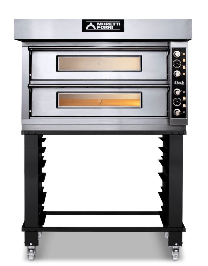 Cuptor de pizza cu control mecanic, cu 2 camere de coacere, inox