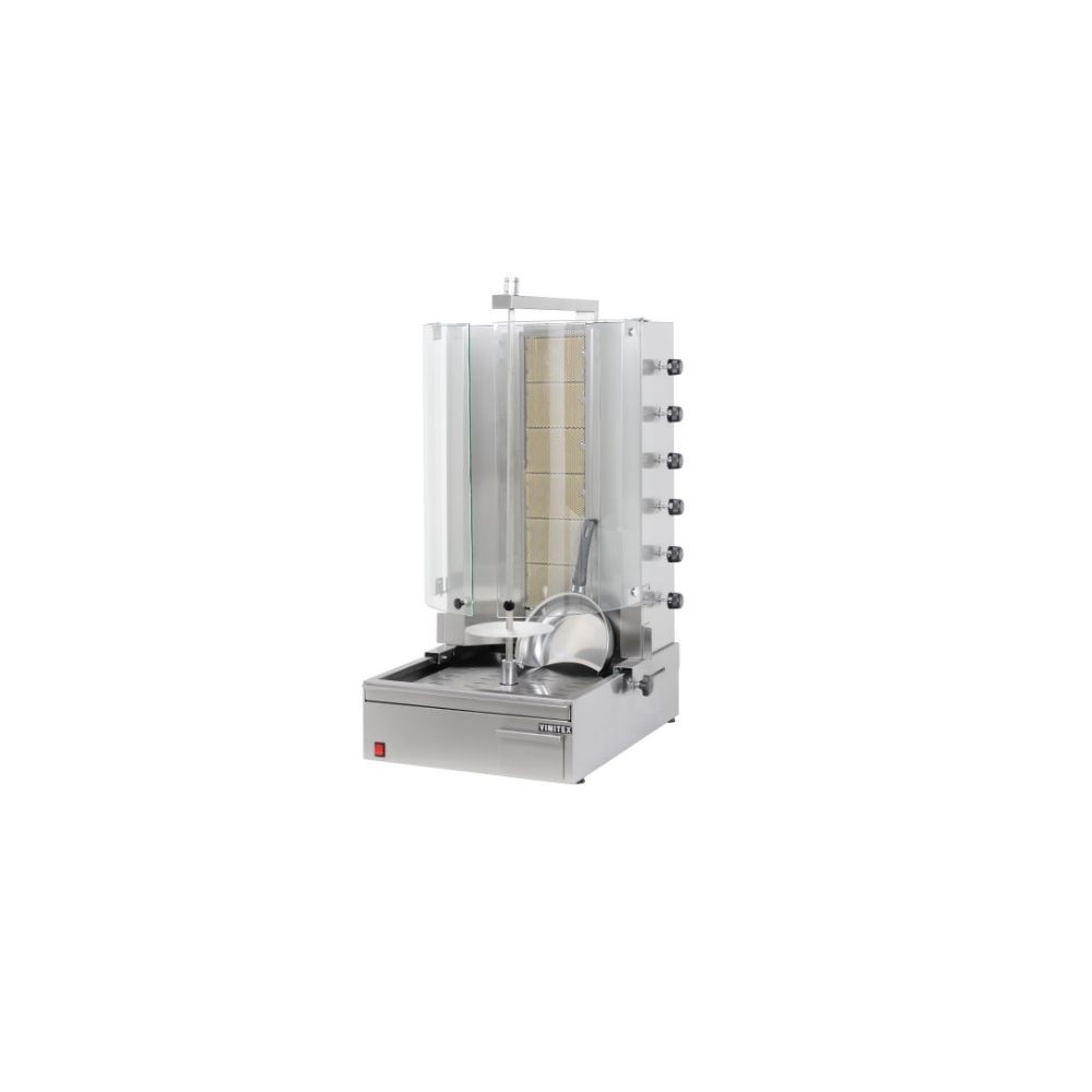 worm parity Lively Aparat kebab, 16.2 kW, 6 arzatoare cu 6 comutatoare, lungime axa 845mm