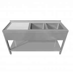 Spalator cu 2 cuve si picurator pe stanga, dimensiuni 1400x700x850hmm, inox