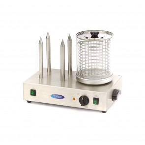 Aparat pentru hot-dog cu 4 tepuse incalzite, structura inox