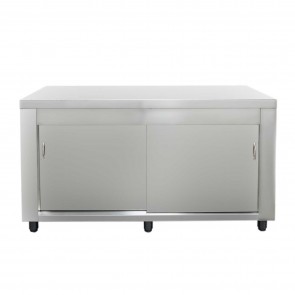 Masa calda cu usi culisante, dimensiuni 1600x700x880hmm, inox