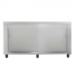 Masa calda cu usi culisante, dimenisuni 1100x700x880hmm, inox