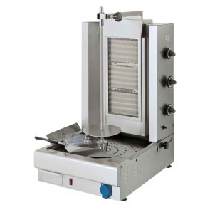 Aparat kebab, alimentare gaz, 3 arzatoare, lungime spita 755mm, putere 11500 W