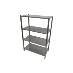 Rastel cu 4 polite netede si fixe, din inox AISI 304, dimensiuni 500x600x1800 mm